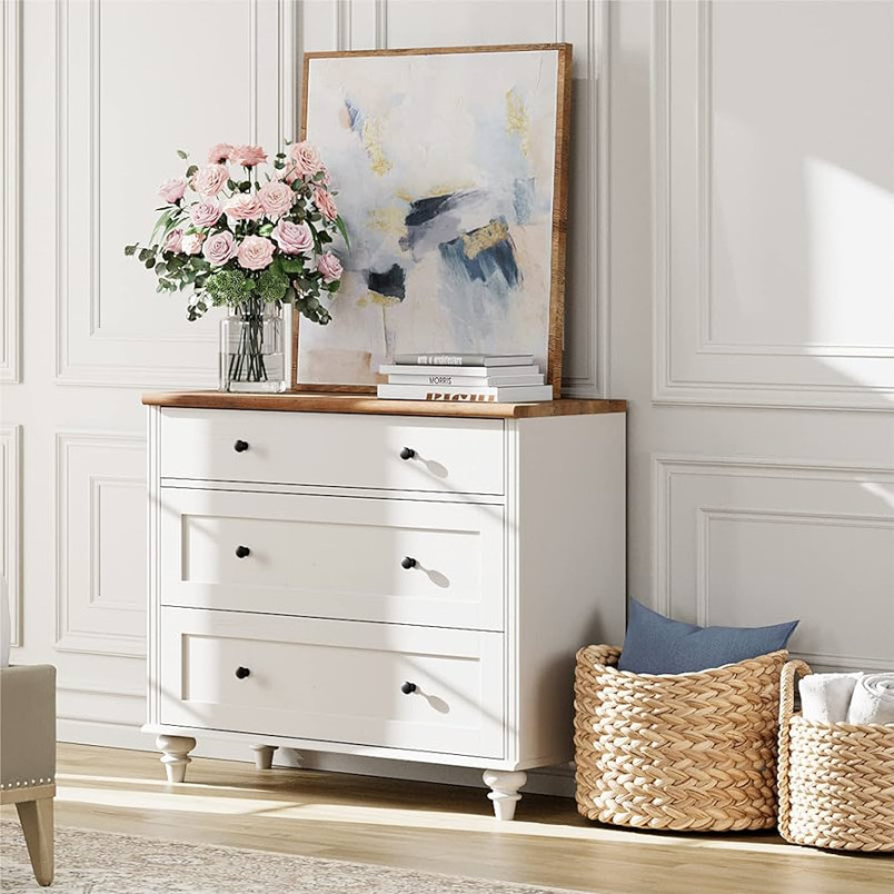 Dresser for Bedroom with  Drawers, White Kids Dressers with Wide