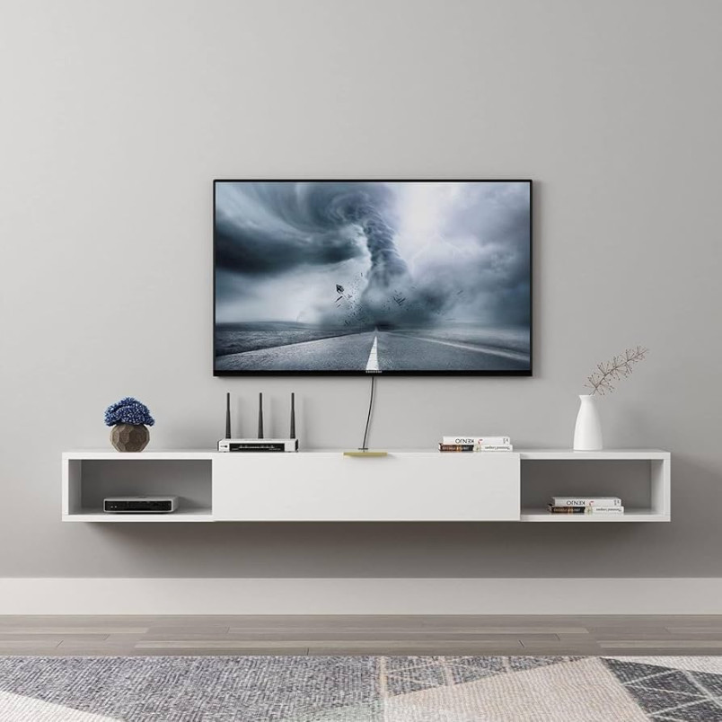 Floating TV Cabinet - TV Lowboard Hanging - Wall Mounted TV