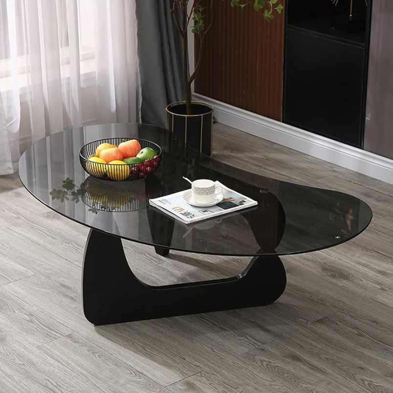 Glass Coffee Tables for Living Room Modern Elegant Round Coffee