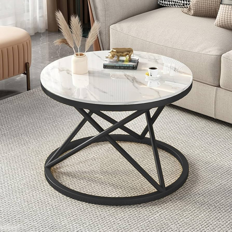 GUAWJRZDP Round Coffee Table, Center Table，Storage Shelf，/