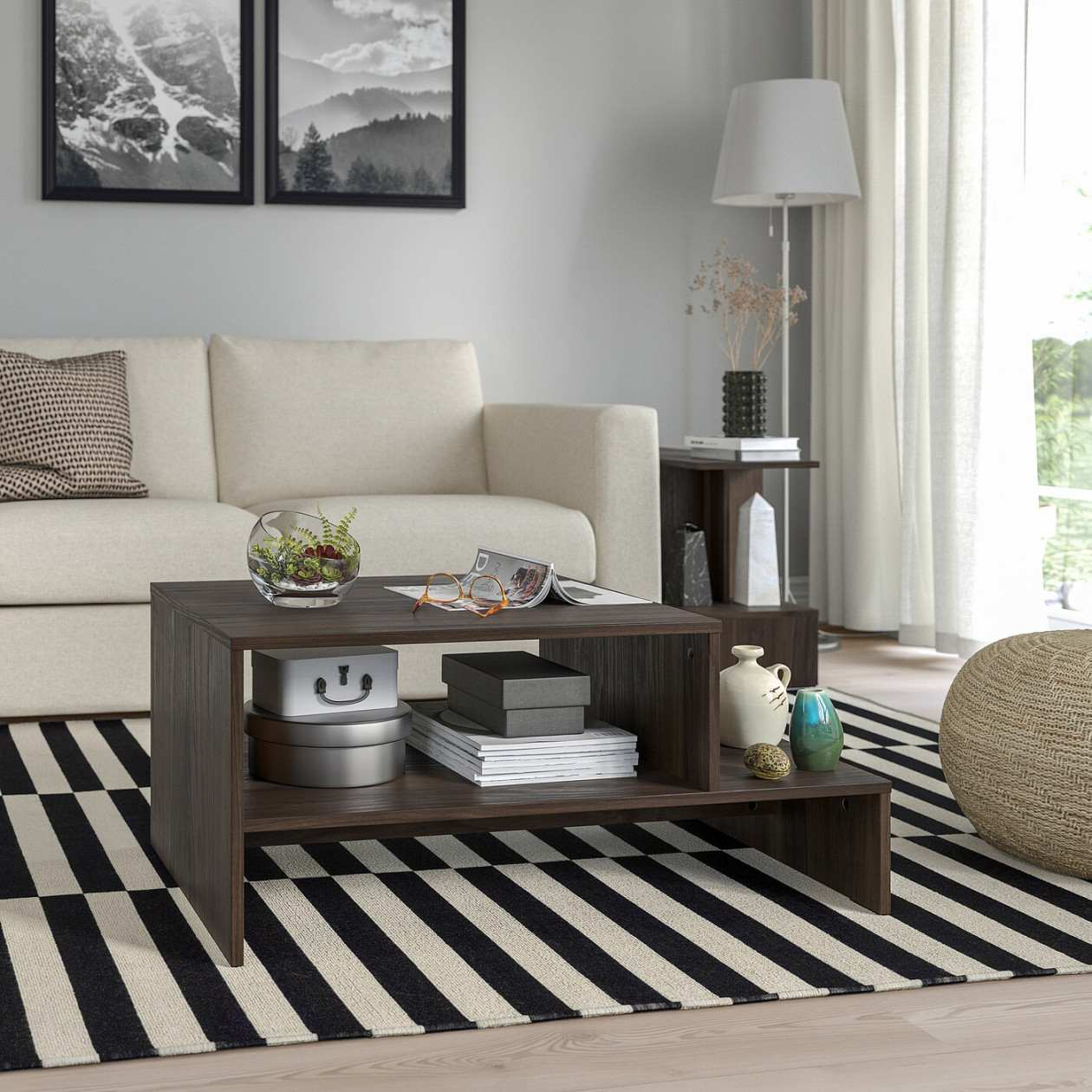 HOLMERUD Coffee table - dark brown x cm