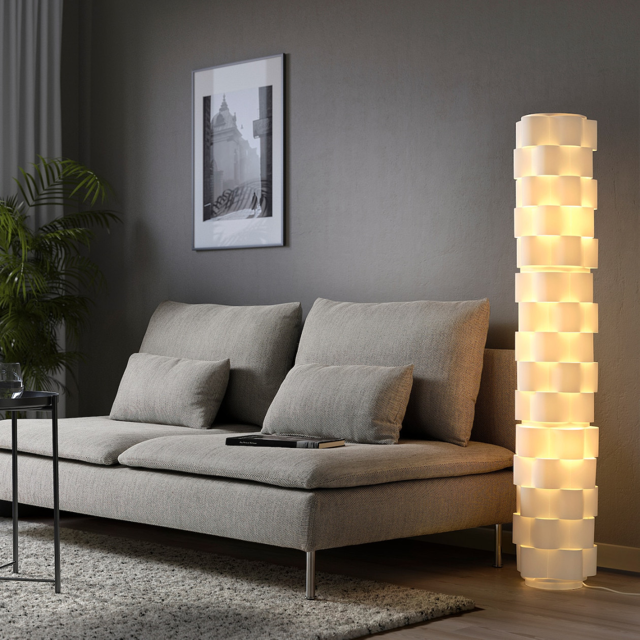 LÅGTRYCK Floor lamp - white  cm