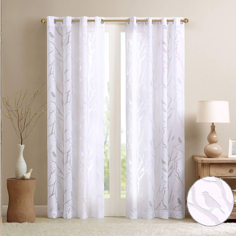 Madison Park Semi Sheer Single Curtain Modern Contemporary