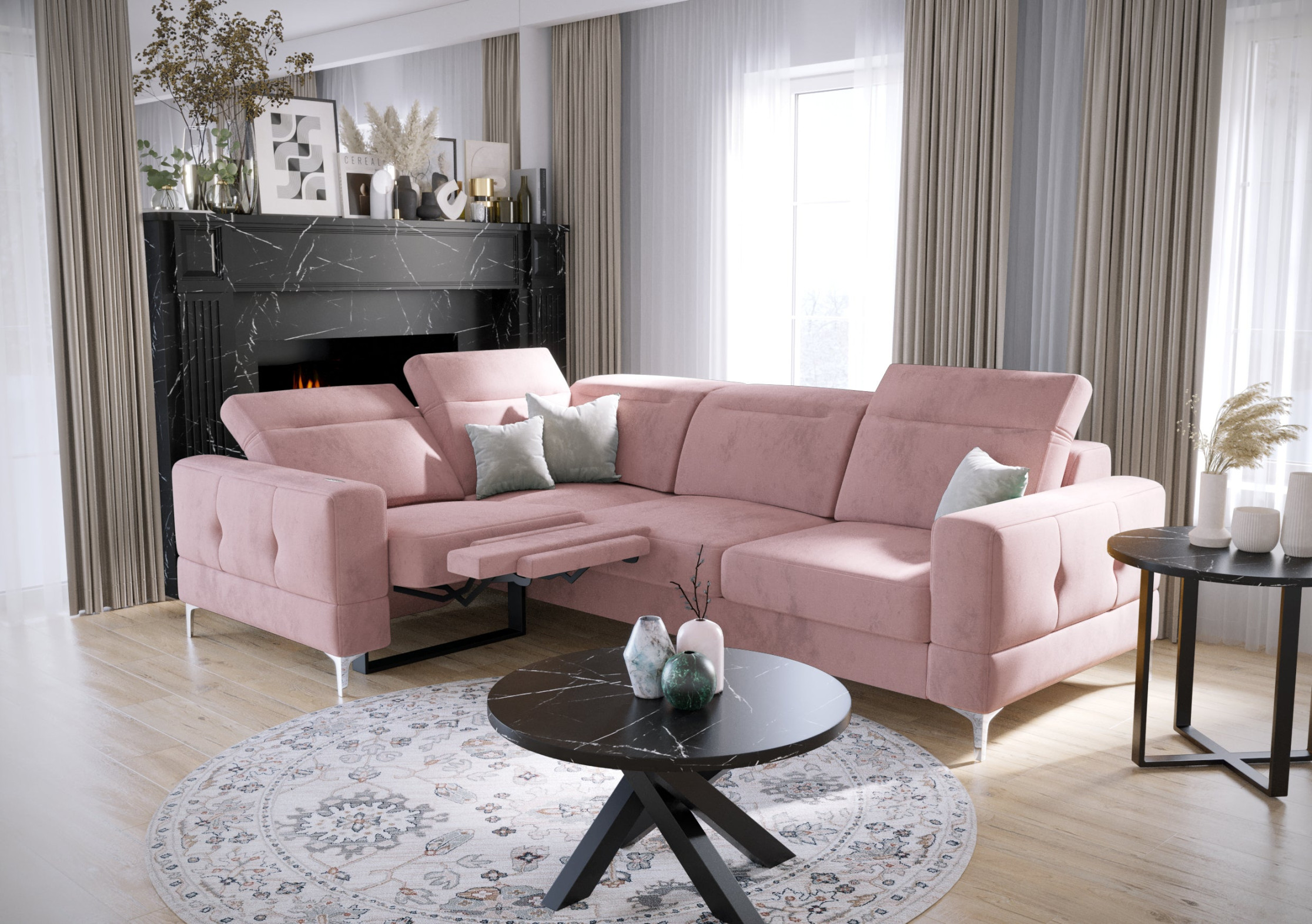 MALIBU RELAX - Corner Sofa with Sleeping Function, RELAX mode, Various  Colours, Left or Right Corner Position > x cm<