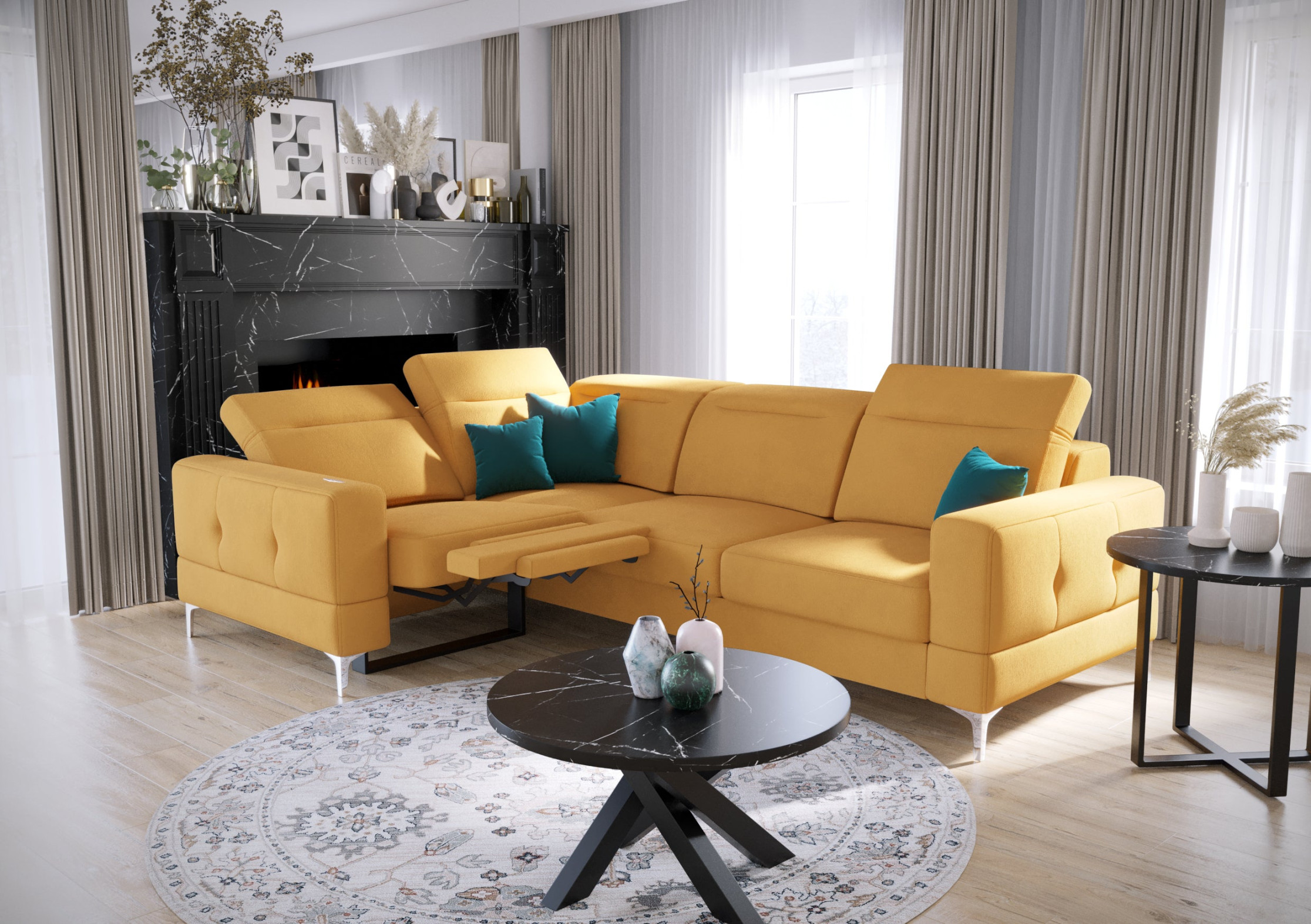 MALIBU RELAX - Corner Sofa with Sleeping Function, RELAX mode, Various  Colours, Left or Right Corner Position > x cm<