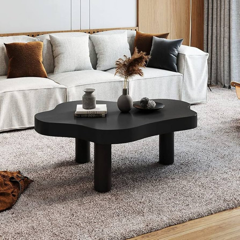 MIINO Black Small Coffee Table,