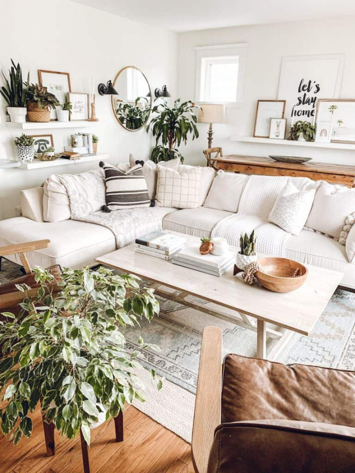 Neutral Boho Living Room Decor Tour - The Beauty Revival