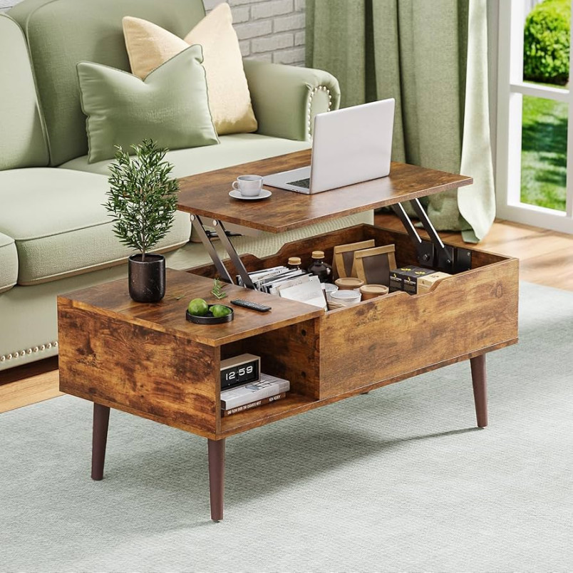 OLIXIS Modern Lift Top Coffee Table Wooden Furniture with Storage